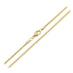 Chane de cou - femme - maille forat - rolo - 45 cm - 2 mm - plaqu or jaune 750 / 1000 - 3 microns