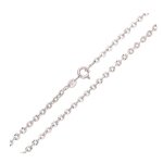 Chane de cou - femme - maille jaseron - cisele - 45 cm - 2 mm - argent 925 / 1000 - rhodi