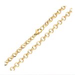 Cha�ne de cou - femme - maille jaseron - rolo - 44 cm - 5 mm - plaqu� or jaune 750 / 1000 - 3 microns ...