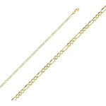 Cha�ne de cou - homme / femme - maille figaro - 50 cm - 2 mm - plaqu� or jaune 750 / 1000 - 3 microns ...