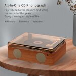 Cha�ne hi - fi cd et vinyle r�tro bluetooth avec haut - parleurs int�gr�s usb mp3 t�l�commande batterie ...