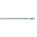 Chane homme - brillaxis - maille gourmette - argent rhodi - 60 cm - blanc