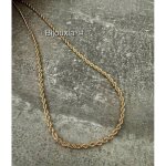 Cha�ne maille corde torsad�e - bijouxia - 80cm - plaqu� or 750 / 1000 - bijou mixte - �tat neuf