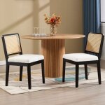 Chairus chaise de salle � manger lot de 2 chaise salle � manger chaise de cuisine avec dossier en rotin ...