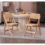 Chairus chaise de salle  manger bois lot de 2 chaise de cuisine rotin chaise pliante en bois et rotin ...