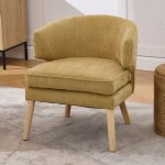 Chairus fauteuil de salon avec pieds en bois chaise de salon avec coussin �pais fauteuil relax pour chambre ...