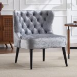 Chairus fauteuil velours avec pieds bois chaise de salon pour chambre fauteuil crapaud avec rivets et boutons ... Chairus fauteuil velours avec pieds bois chaise de salon pour chambre fauteuil crapaud avec rivets et boutons ...
