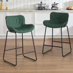 Chairus tabouret de bar lot de 2 chaise de bar en cuir pu tabouret de comptoir avec pieds en m�tal pour ...