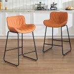 Chairus tabouret de bar lot de 2 tabouret de comptoir en cuir pu chaise de bar avec pied m�tal pour cuisine ...