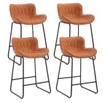 Chairus tabouret de bar lot de 4 tabouret de comptoir en cuir pu chaise de bar avec pied mtal pour cuisine ...