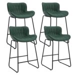 Chairus tabouret de bar lot de 4 tabouret de comptoir en cuir pu chaise de bar avec pieds m�tal pour ...