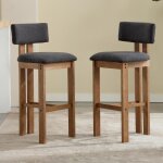 Chairus tabouret de bar vintage en bois lot de 2 chaise de bar coussin confortable chaise haute bar 66cm ...
