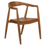 Chaise avec accoudoirs en bois de teck massif fonc� - maui meubletmoi