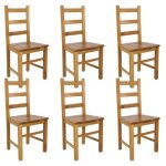 Orta - lot de 6 chaises teint chne et assises en bois