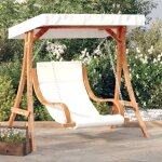 Chaise balançoire - naturel - bois massif dépicéa - coussin moelleux - auvent crème - 1 personne Chaise balançoire - naturel - bois massif dépicéa - coussin moelleux - auvent crème - 1 personne