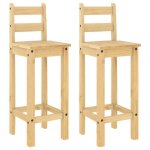 Chaises de bar en bois de pin - vidaxl - lot de 2 - bois massif - 37x385x107 cm - capacit� 110 kg - dossier ...