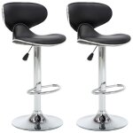 Chaises de bar cloud 2 pcs pour cuisine salon bar caf� noir similicuir lv351