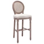 Chaises de bar cloud lot de 2 tabourets hauts si�ge haut blanc lin lv610