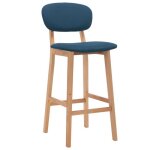 Chaises de bar cloud lot de 2 tabourets hauts si�ge haut bleu tissu lv751