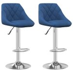 Chaises de bar cloud lot de 2 tabourets hauts si�ge haut bleu velours lv647