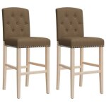 Chaises de bar cloud lot de 2 tabourets hauts sige haut bois massif dhva et tissu lv437