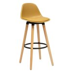 Chaise de bar maxon en htre & mtal h925cm jaune ocre - atmosphera createur dinterieur