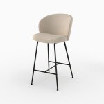 Chaise de bar en tissu boucl� beige 66 cm - groom - rendez - vous d�co
