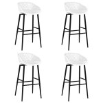 Chaises de bar - vidaxl - lot de 4 - blanc - 48x475x955 cm - hauteur du si�ge 745 cm - si�ge ergonomique ...