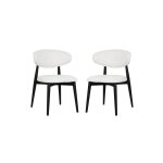 Chaise en bois daisy noire / blanche lot de 2 cadre en fr�ne si�ge rembourr�