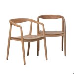 Chaise en bois de teck brut june (lot de 2)