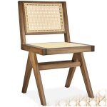 Chaise en bois - tectake - fauteuil lissy avec cannage viennois en bois design boho 485 x 535 x 83 cm ...