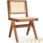 Chaise en bois - tectake - fauteuil lissy avec cannage viennois en bois design boho 485 x 535 x 83 cm ...