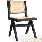 Chaise en bois - tectake - fauteuil lissy avec cannage viennois en bois design boho 485 x 535 x 83 cm ...