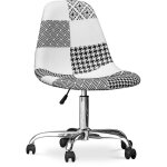 Chaise de bureau brielle blanche et noire - patchwork blanc / noir