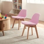 Chaise de bureau elvdal lot de 2 pour enfants rose Chaise de bureau elvdal lot de 2 pour enfants rose