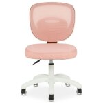 Chaise de bureau enfant mayla rose r�glable en hauteur sans accoudoirs assise rembourr�e confortable