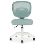 Chaise de bureau enfant mayla vert r�glable en hauteur sans accoudoirs assise rembourr�e confortable
