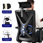 Chaise de bureau ergonomiquefauteuil de bureau inclinable pivotant accoudoirs r�glables support lombaire ...