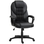 Chaise de bureau ergonomique - homcom - avec fonction basculante et assise pivotante  360 - 65l x 69p ...