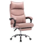 Chaise bureau ergonomique rose - fauteuil direction cuir pu pivotant r�glable hauteur et double support ...