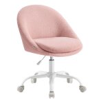 Chaise de bureau, fauteuil pivotant en peluche, siège confort, rembourrage en mousse, réglable en hauteur, ... Chaise de bureau, fauteuil pivotant en peluche, siège confort, rembourrage en mousse, réglable en hauteur, ...