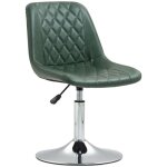 Chaise de bureau - homcom - sans roulettes et accoudoirs - pivotant - base en acier - hauteur rglable ...