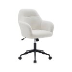 Chaise de bureau � roulettes ajustable m�tal et bouclette stan