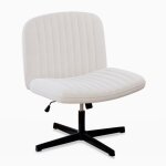 Chaise de bureau sans accoudoirs - fauteuil pivotant inclinable - assise large sans roulettes - base ...