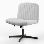 Chaise de bureau sans accoudoirs - fauteuil pivotant inclinable - assise large sans roulettes - base ...