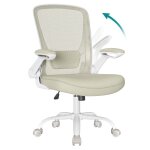 Chaise de bureau support lombaire m�canisme � bascule accoudoirs rabattables pour bureau chambre beige ...