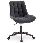 Chaise de bureau vasilo fauteuil en velours c�tel� noir avec pi�tement en m�tal laqu� noir assise r�glabe ...