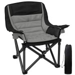 Chaise de camping - outsunny - portable et pliante - poches lat�rales porte - gobelets et sac de transport ...