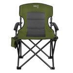 Chaise de camping pliante - nils camp - nc3075 - vert - tissu oxford 600d - cadre en acier - pieds antid�rapan ...