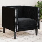 Chaise de canap - sweety - fauteuil - 1 personne - chesterfield noir velours lv1276